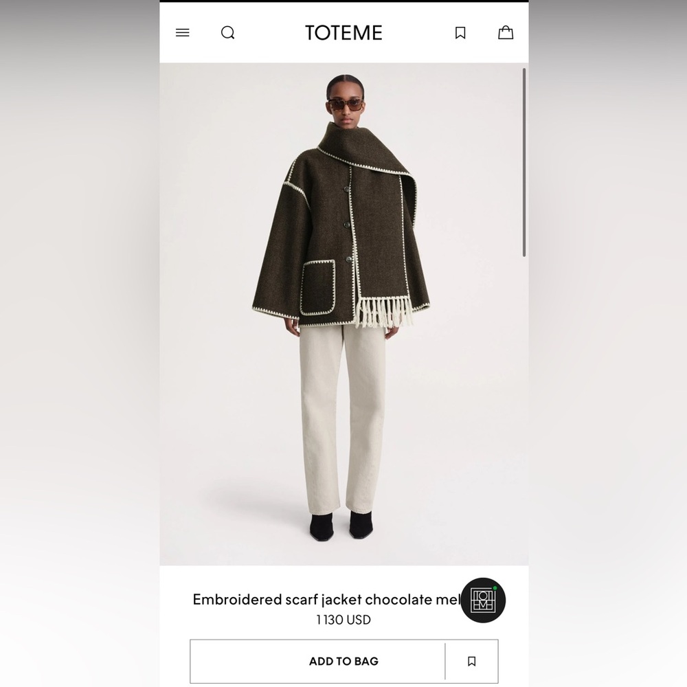 Toteme embroidered scarf jacket